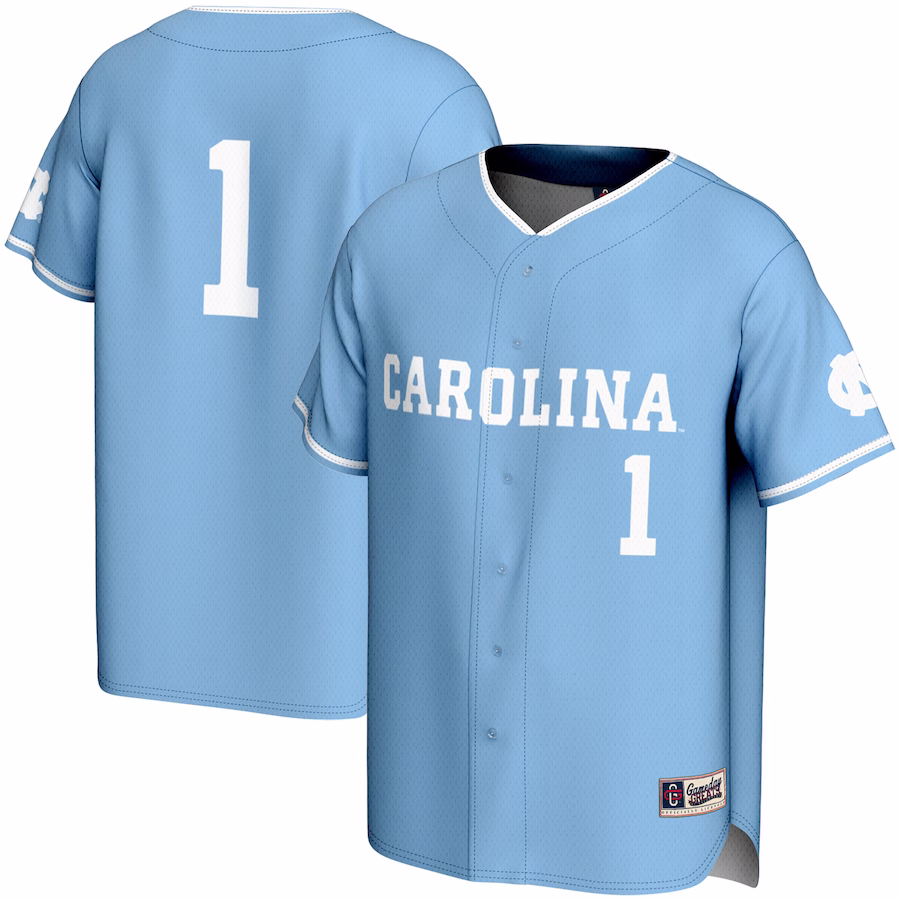 #1 North Carolina Tar Heels GameDay Greats Youth Lightweight Baseball Jersey - Carolina Blue