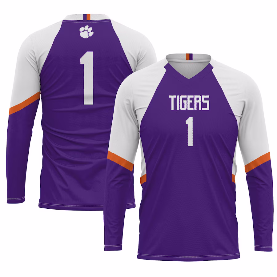 #1 Clemson Tigers GameDay Greats Unisex Lightweight Volleyball Jersey - Purple