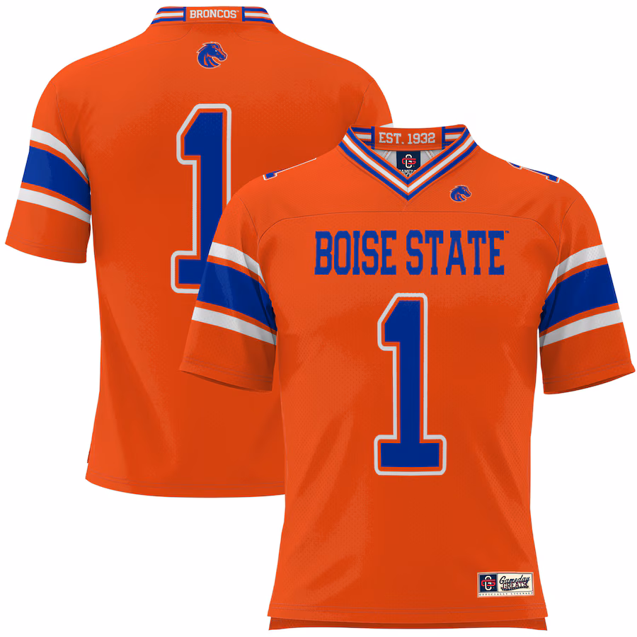 #1 Boise State Broncos GameDay Greats Youth Football Jersey - Orange