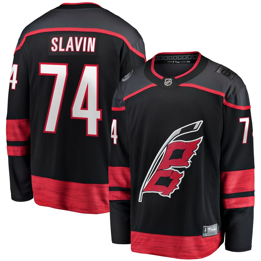 Men's Carolina Hurricanes Jaccob Slavin Fanatics Branded Black Home Breakaway Player Jersey