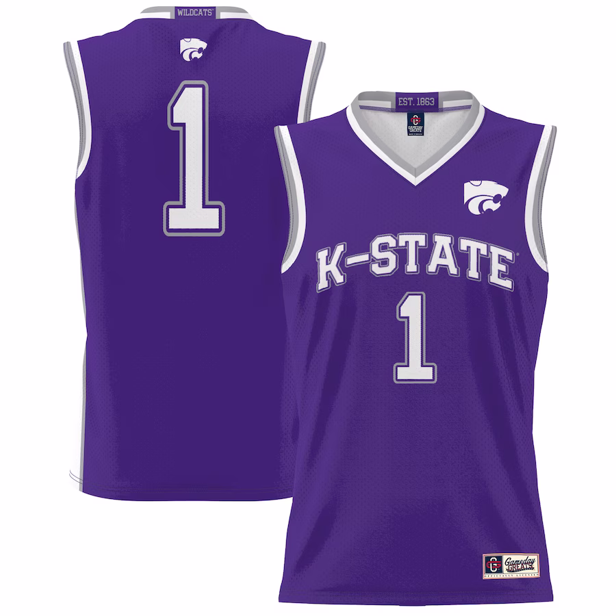 #1 Kansas State Wildcats GameDay Greats Unisex Lightweight Basketball Jersey - Purple