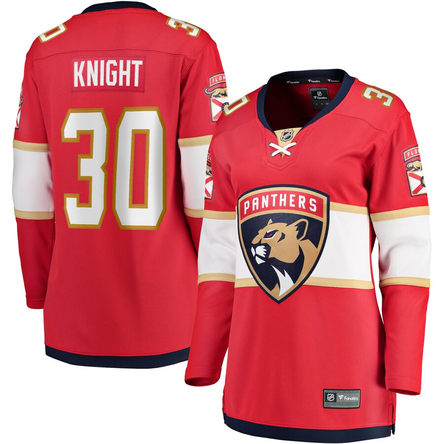 Women's Florida Panthers Spencer Knight Fanatics Branded Red 2017/18 Home Breakaway Jersey