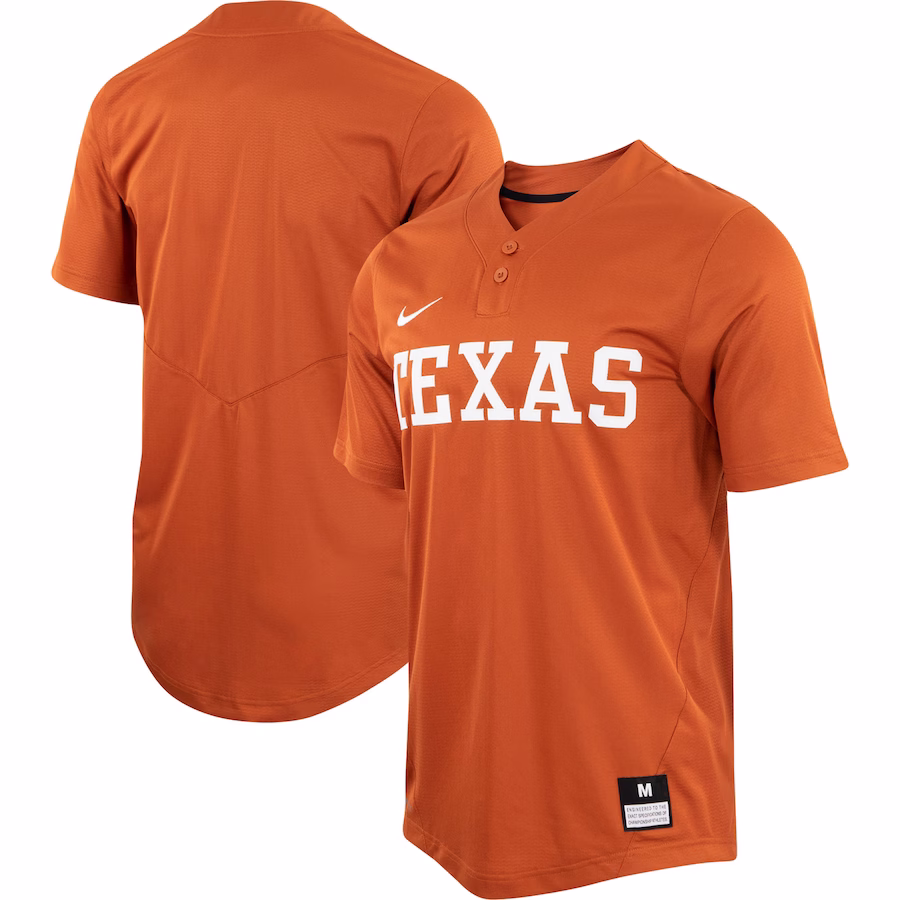 Texas Longhorns Nike Unisex Two-Button Replica Softball Jersey - Texas Orange