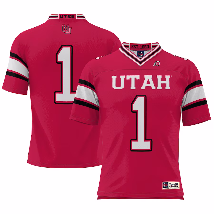 #1 Utah Utes GameDay Greats Football Jersey - Cardinal