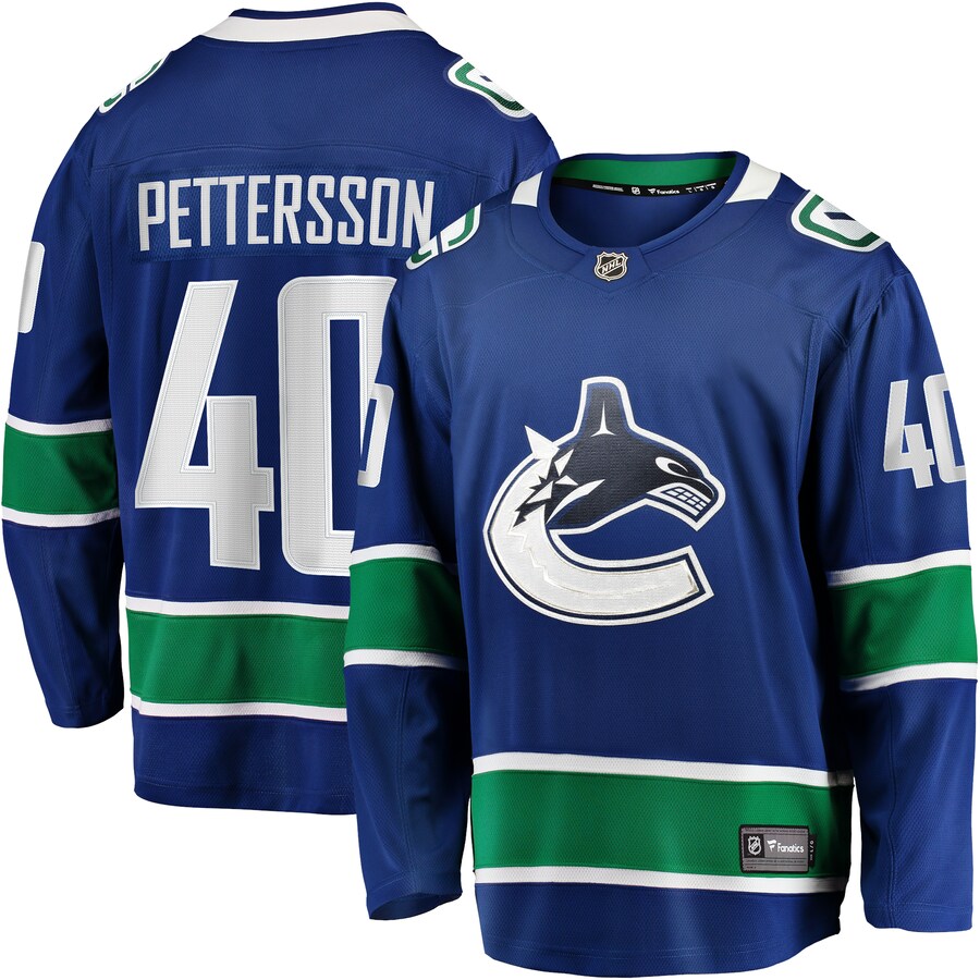 Men's Vancouver Canucks Elias Pettersson Fanatics Branded Blue 2019/20 Home Premier Breakaway Player Jersey