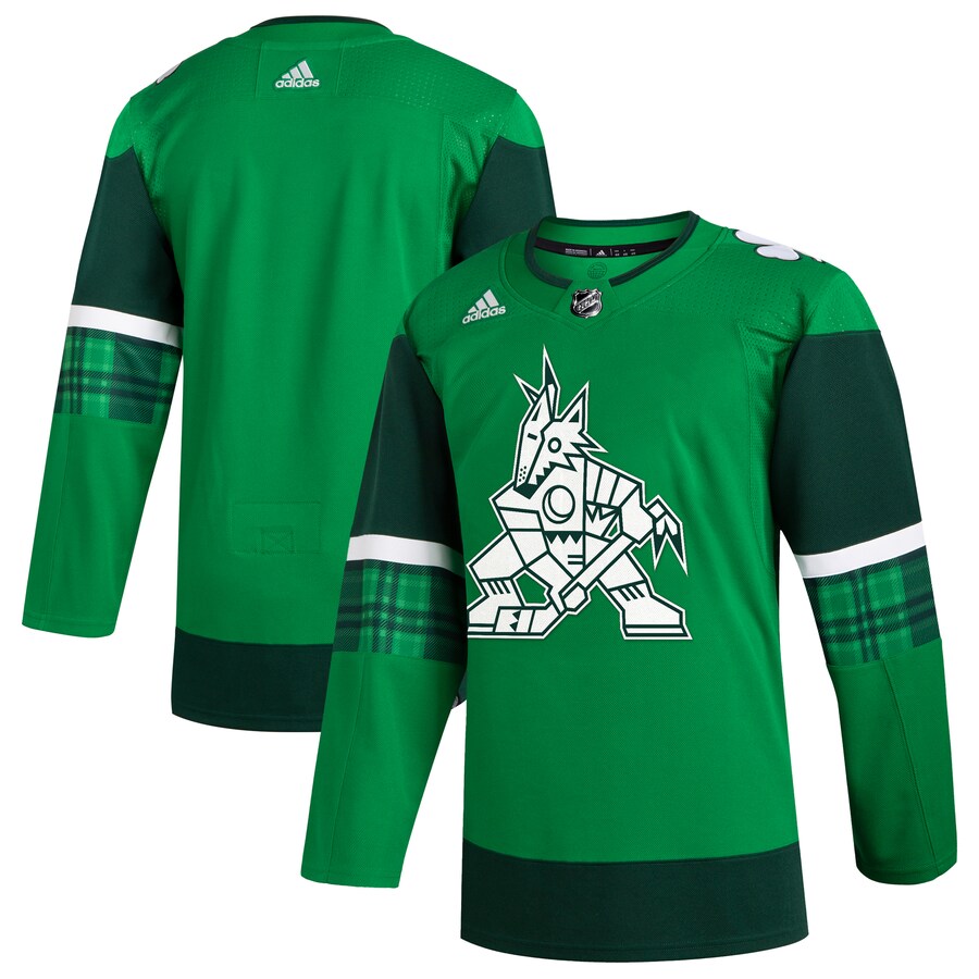 Men's Arizona Coyotes  adidas Kelly Green 2023 St. Patrick's Day Primegreen Authentic Jersey