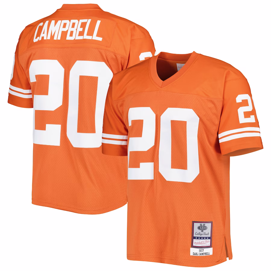 Earl Campbell Texas Longhorns Mitchell & Ness Throwback Jersey - Texas Orange