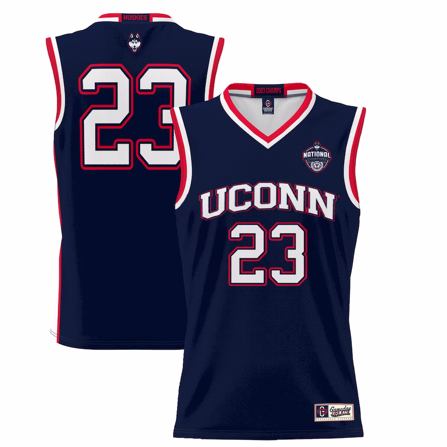 UConn Huskies GameDay Greats 2023 NCAA Men's Basketball National Champions Lightweight Basketball Jersey - Navy