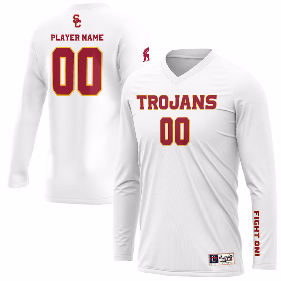 USC Trojans GameDay Greats Unisex NIL Pick-A-Player Lightweight Volleyball Jersey – White