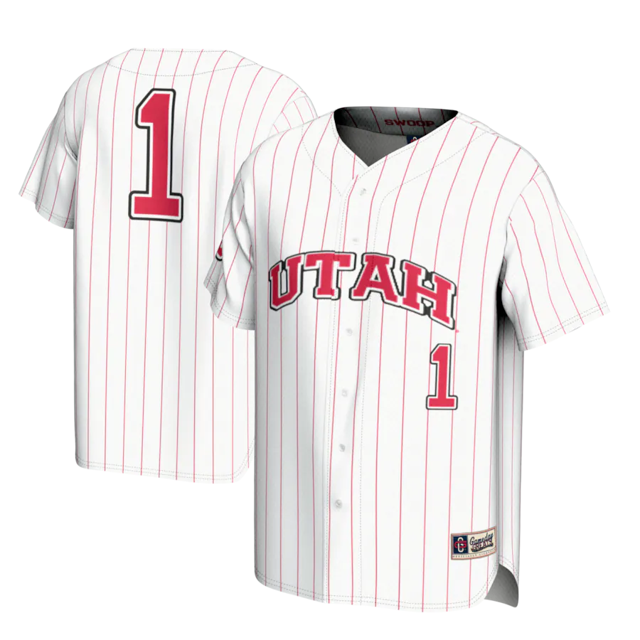#1 Utah Utes GameDay Greats Lightweight Baseball Fashion Jersey - White