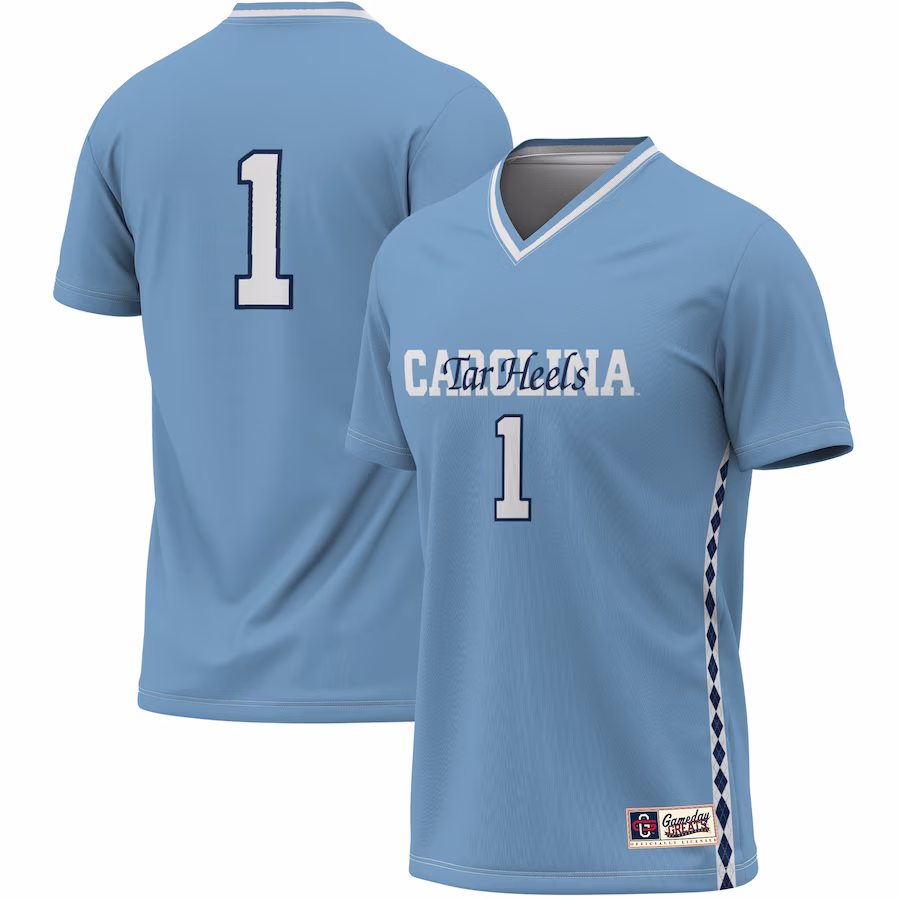 #1 North Carolina Tar Heels GameDay Greats Unisex Women's Soccer Lightweight Fashion Jersey - Carolina Blue