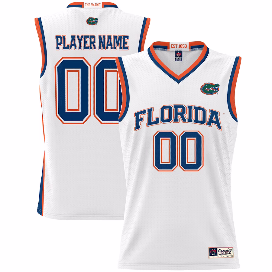 Florida Gators GameDay Greats Youth NIL Pick-A-Player Lightweight Men's Basketball Jersey - White