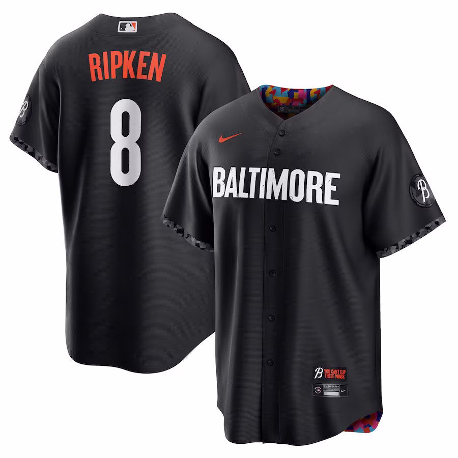 Men's Baltimore Orioles Cal Ripken Nike Black City Connect Replica Player Jersey