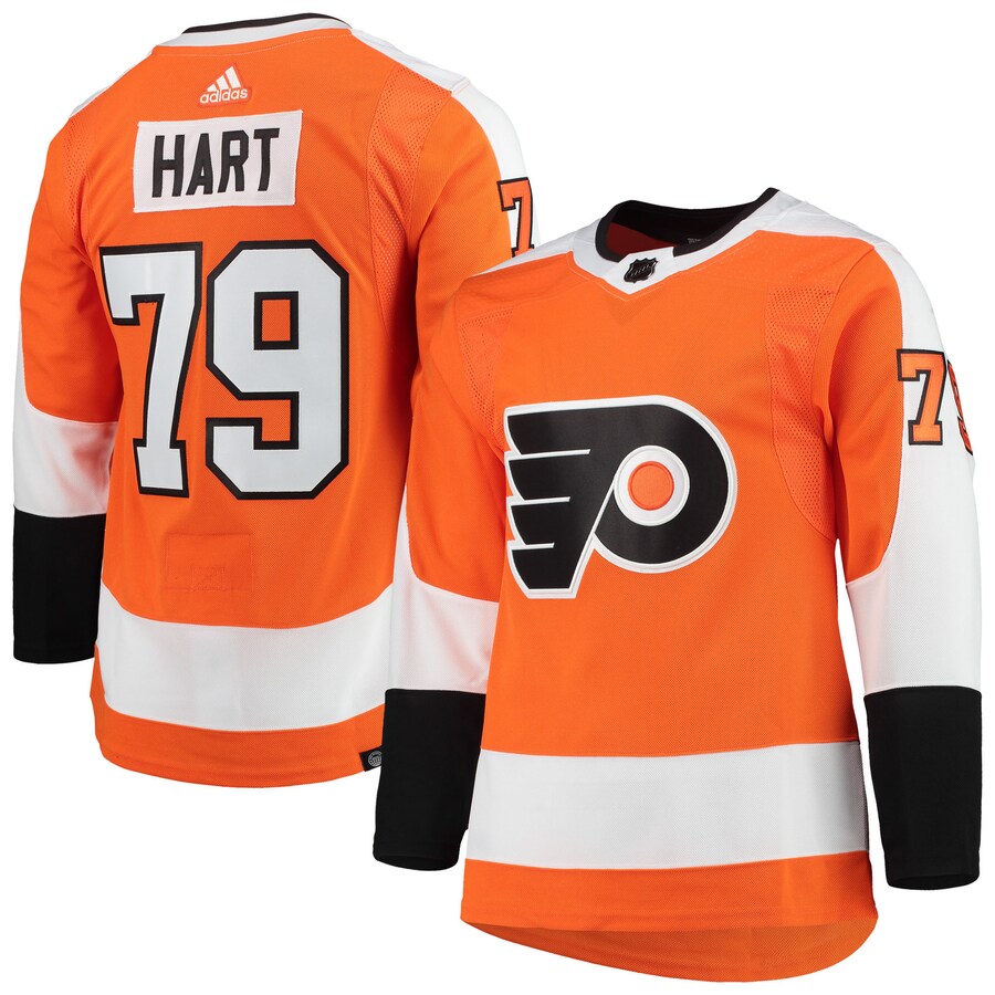 Men's Philadelphia Flyers Carter Hart adidas Orange Home Primegreen Authentic Pro Player Jersey