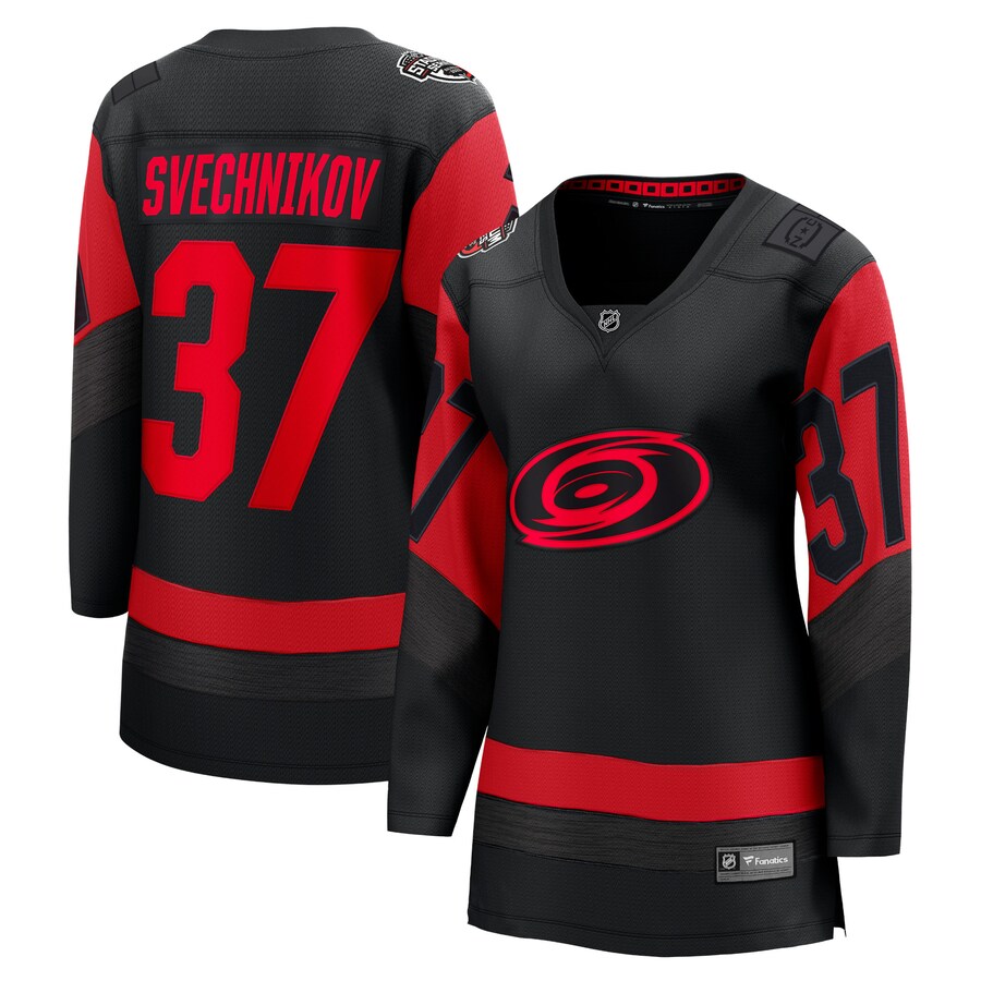 Women's Carolina Hurricanes Andrei Svechnikov Fanatics Branded Black 2023 NHL Stadium Series Breakaway Player Jersey