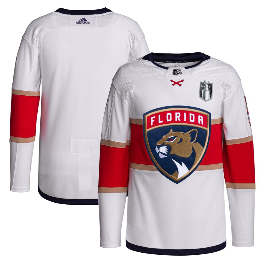 Men's Florida Panthers  adidas White 2023 Stanley Cup Final Away Primegreen Jersey