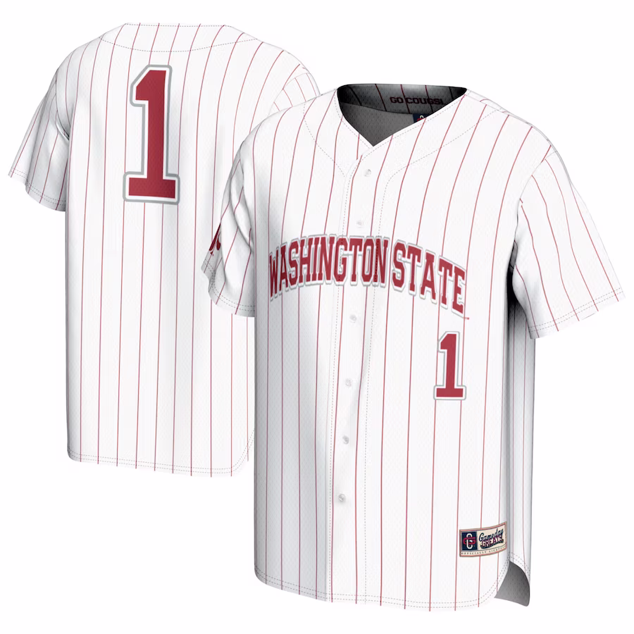 #1 Washington State Cougars GameDay Greats Youth  Lightweight Baseball Fashion Jersey – White