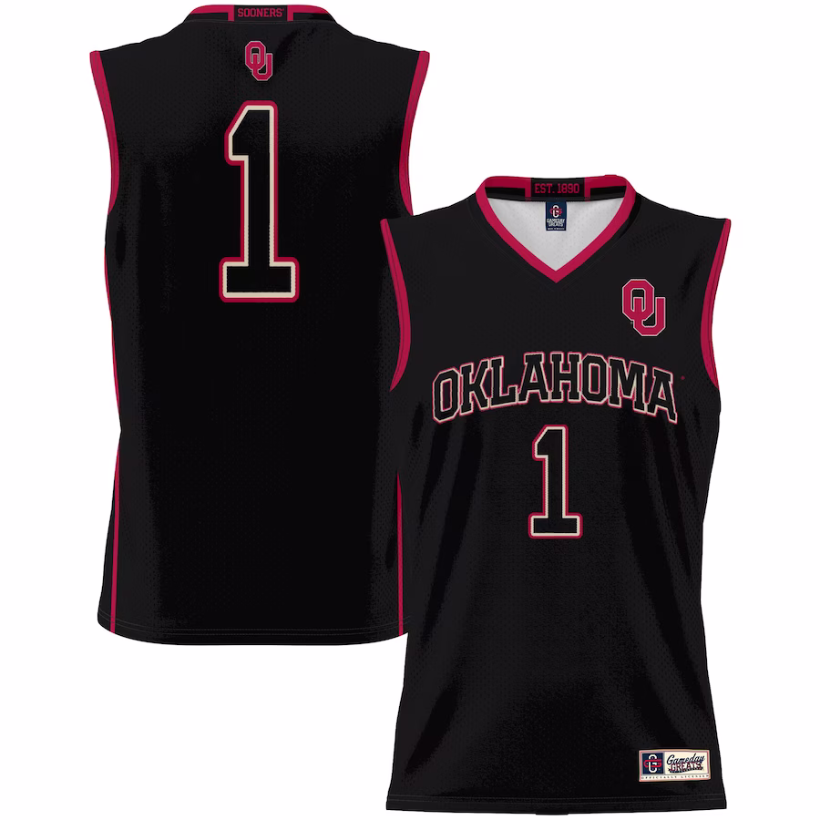 #1 Oklahoma Sooners GameDay Greats Unisex Lightweight Basketball Jersey - Black