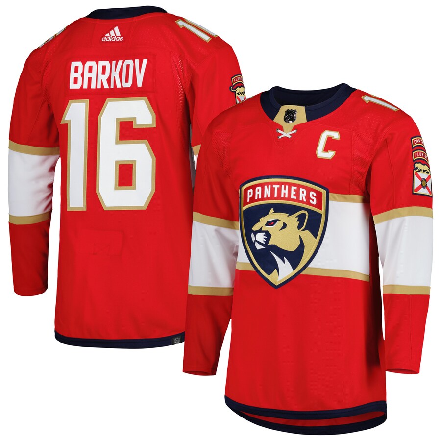 Men's Florida Panthers Aleksander Barkov adidas Red  Primegreen Authentic Pro Player Jersey