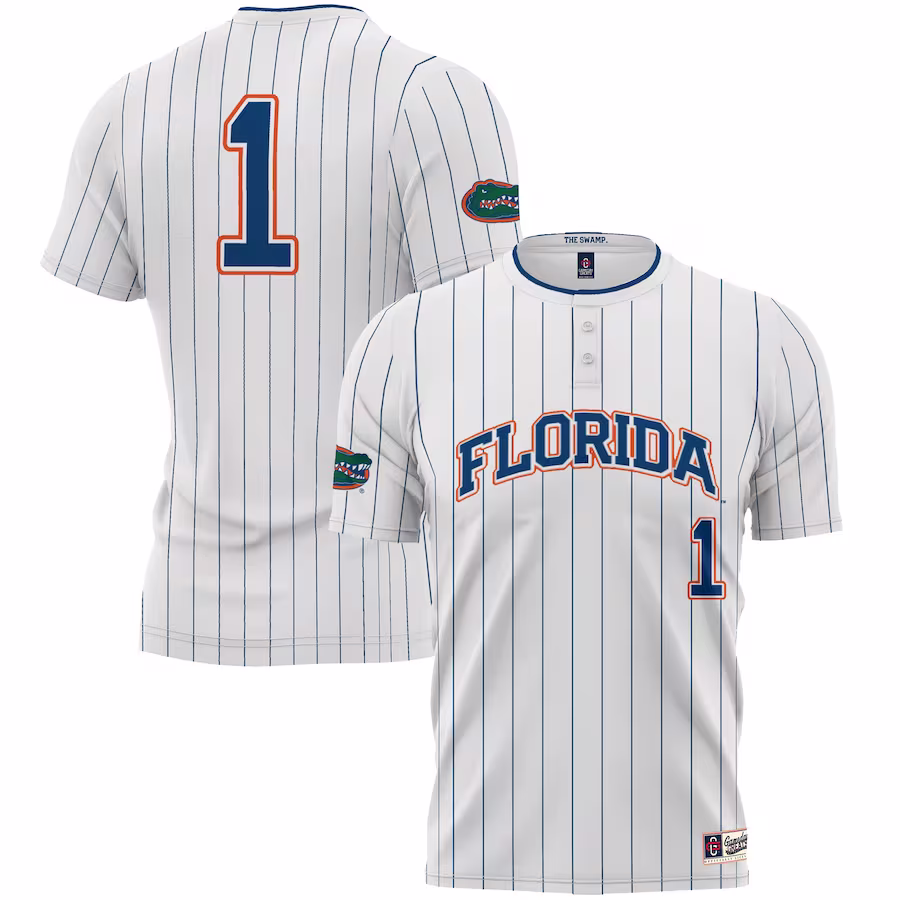 #1 Florida Gators GameDay Greats Youth Lightweight Softball Jersey - White