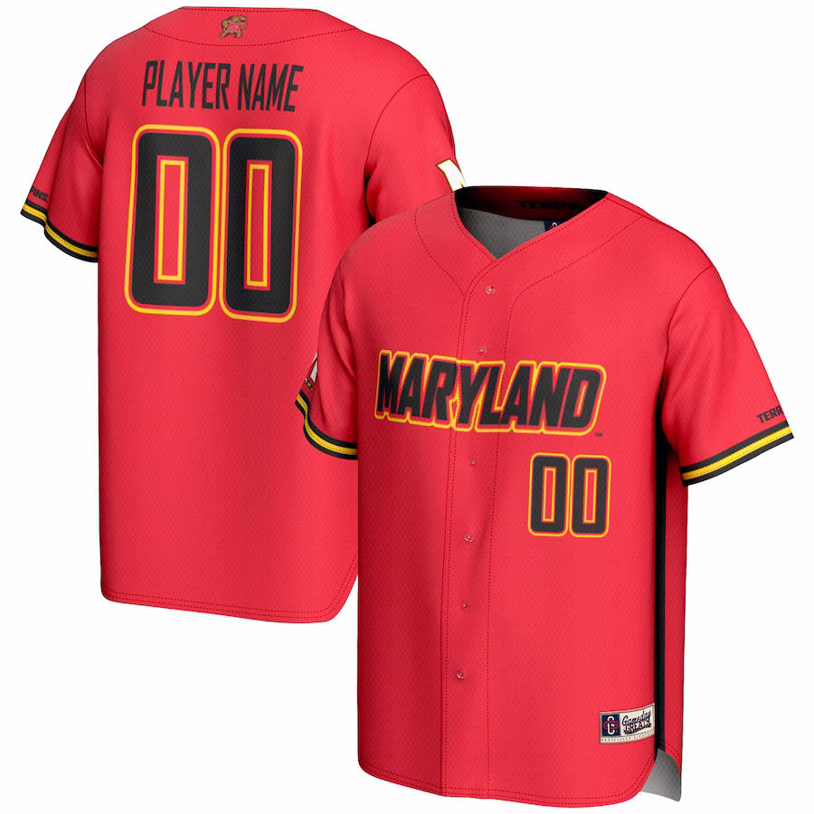Maryland Terrapins GameDay Greats Youth NIL Pick-A-Player Lightweight Baseball Jersey - Red