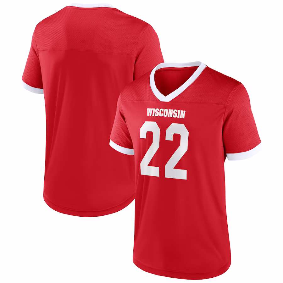 Men's Red Wisconsin Badgers The Cut Football Jersey