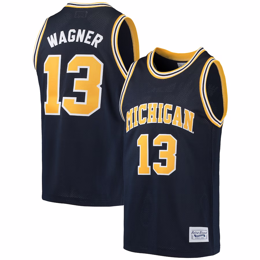 Moritz Wagner Michigan Wolverines Original Retro Brand Alumni Basketball Jersey - Navy