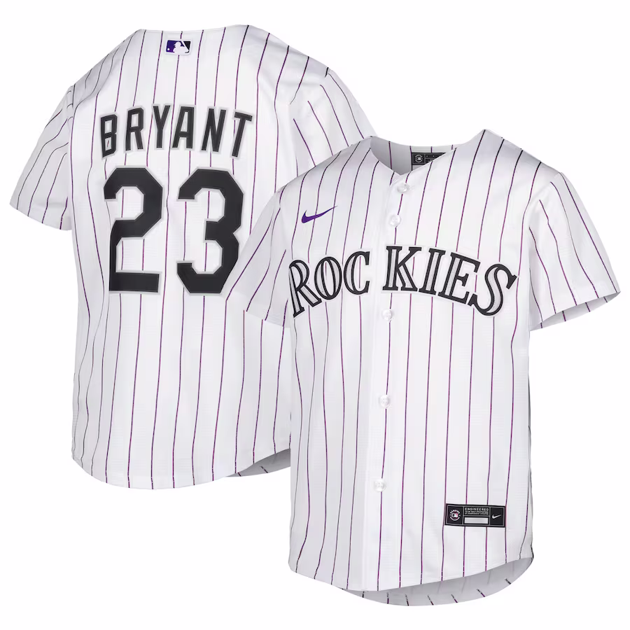 Youth Colorado Rockies Kris Bryant Nike White Alternate Replica Player Jersey