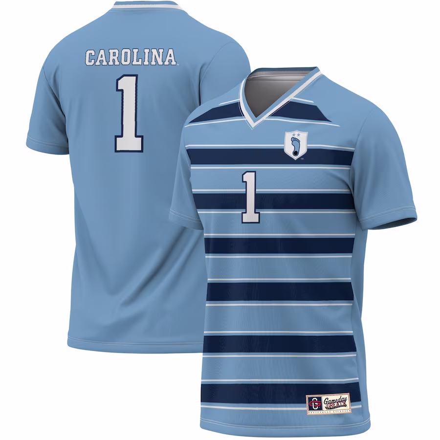 #1 North Carolina Tar Heels GameDay Greats Lightweight Soccer Fashion Jersey - Carolina Blue/Navy