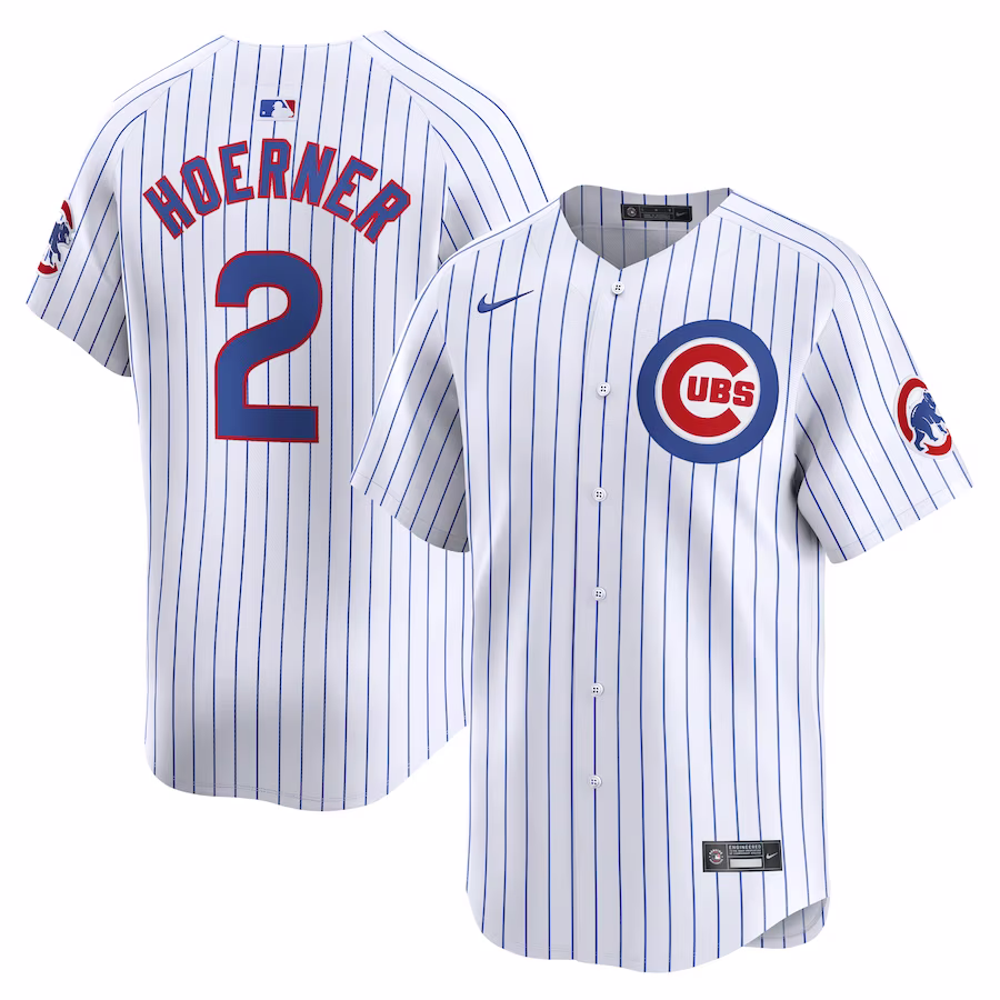 Men's Chicago Cubs Nico Hoerner Nike White Home Limited Player Jersey