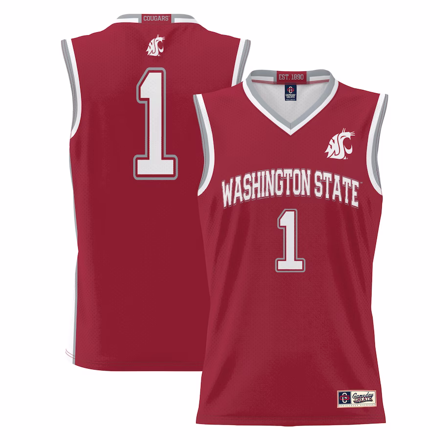 #1  Washington State Cougars GameDay Greats  Lightweight Basketball Jersey - Crimson