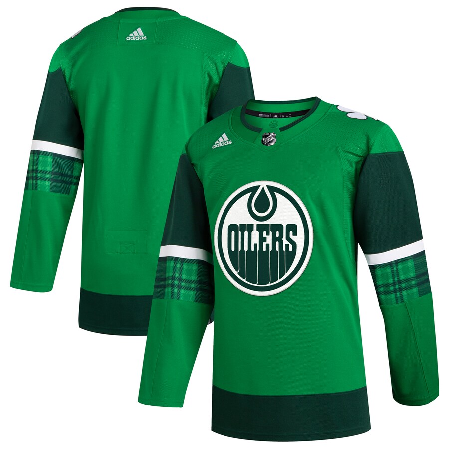 Men's Edmonton Oilers  adidas Kelly Green 2023 St. Patrick's Day Primegreen Authentic Jersey