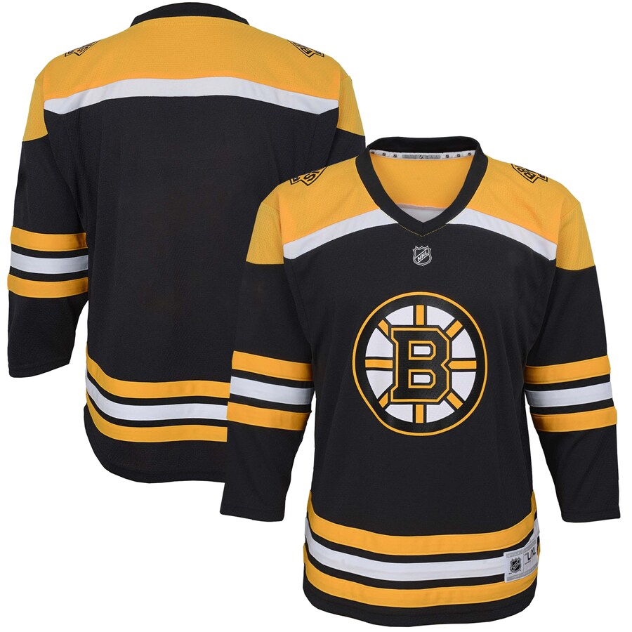 Youth Boston Bruins Black Home Replica Blank Jersey