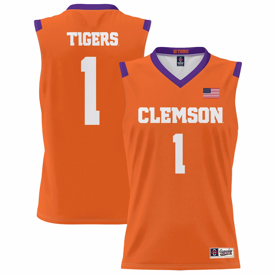 #1 Clemson Tigers GameDay Greats Unisex Lightweight Basketball Jersey - Orange