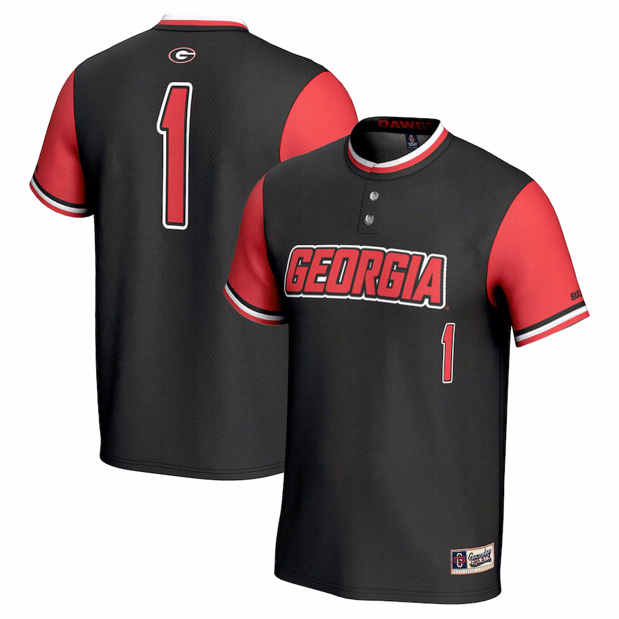 #1 Georgia Bulldogs GameDay Greats Youth Lightweight Softball Jersey - Black