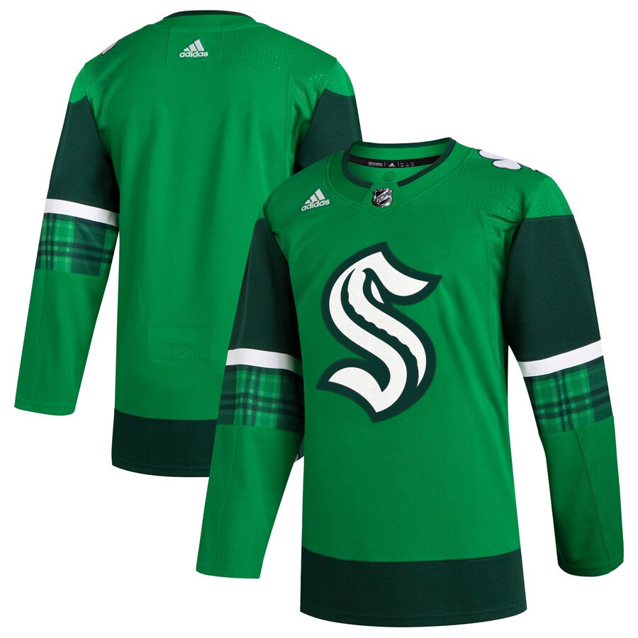 Men's Seattle Kraken  adidas Kelly Green 2023 St. Patrick's Day Primegreen Authentic Jersey