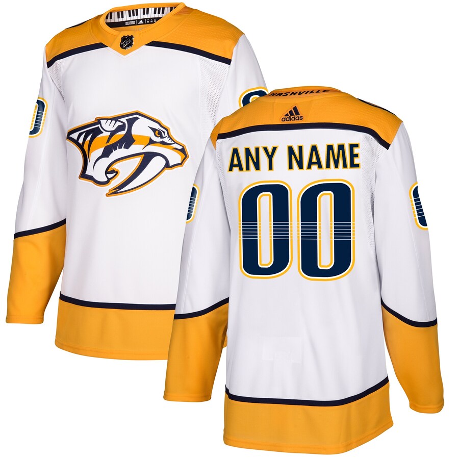 Men's Nashville Predators adidas White Away Authentic Custom Jersey