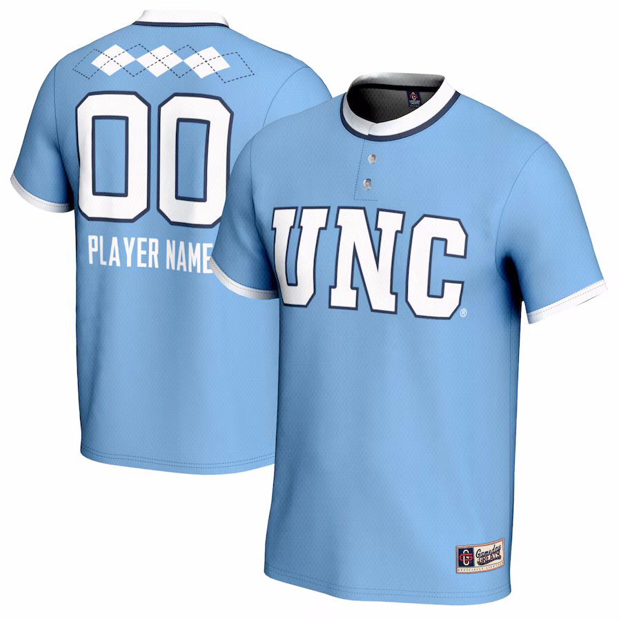 North Carolina Tar Heels GameDay Greats Youth NIL Pick-A-Player Lightweight Softball Jersey - Carolina Blue
