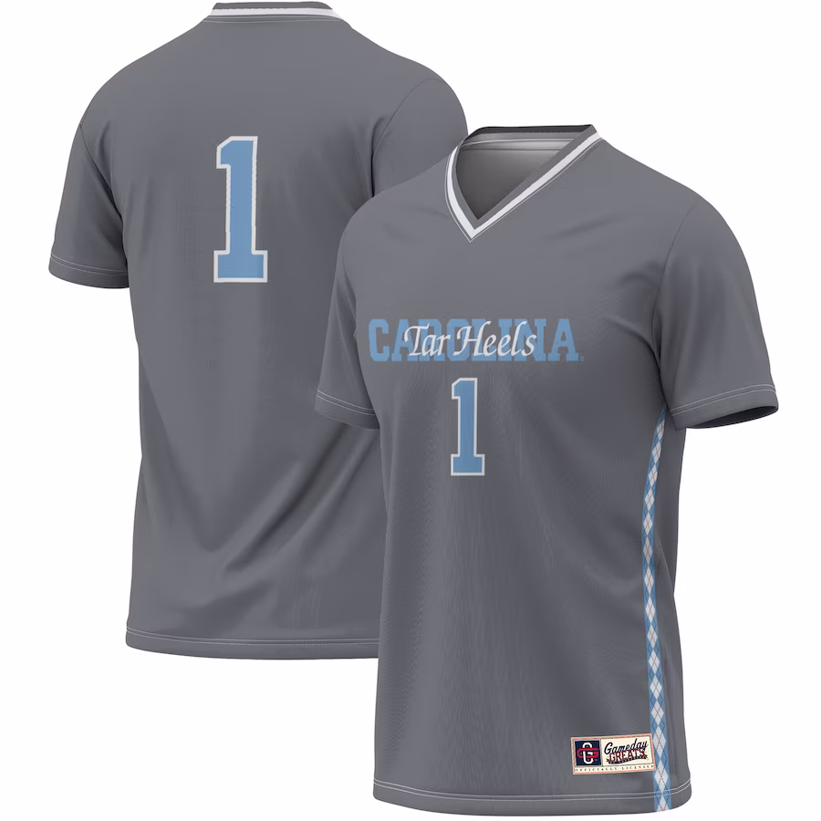 #1 North Carolina Tar Heels GameDay Greats Unisex Women's Soccer Lightweight Fashion Jersey - Gray