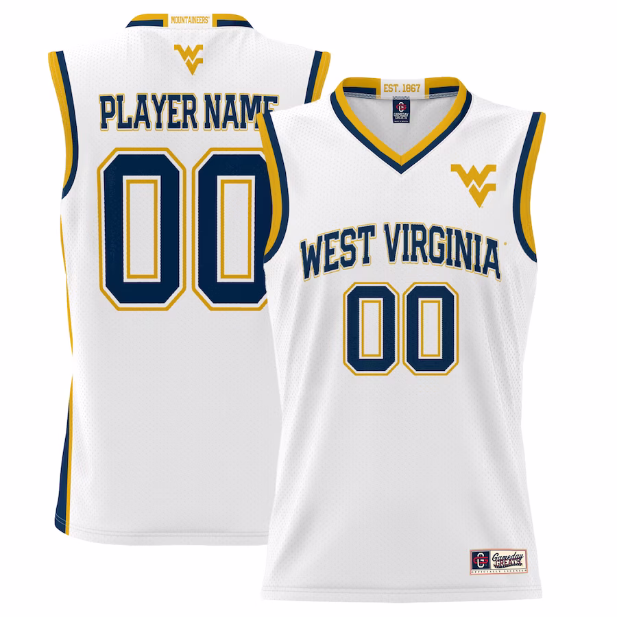 West Virginia Mountaineers GameDay Greats Youth NIL Pick-A-Player Men's Lightweight Basketball Jersey - White