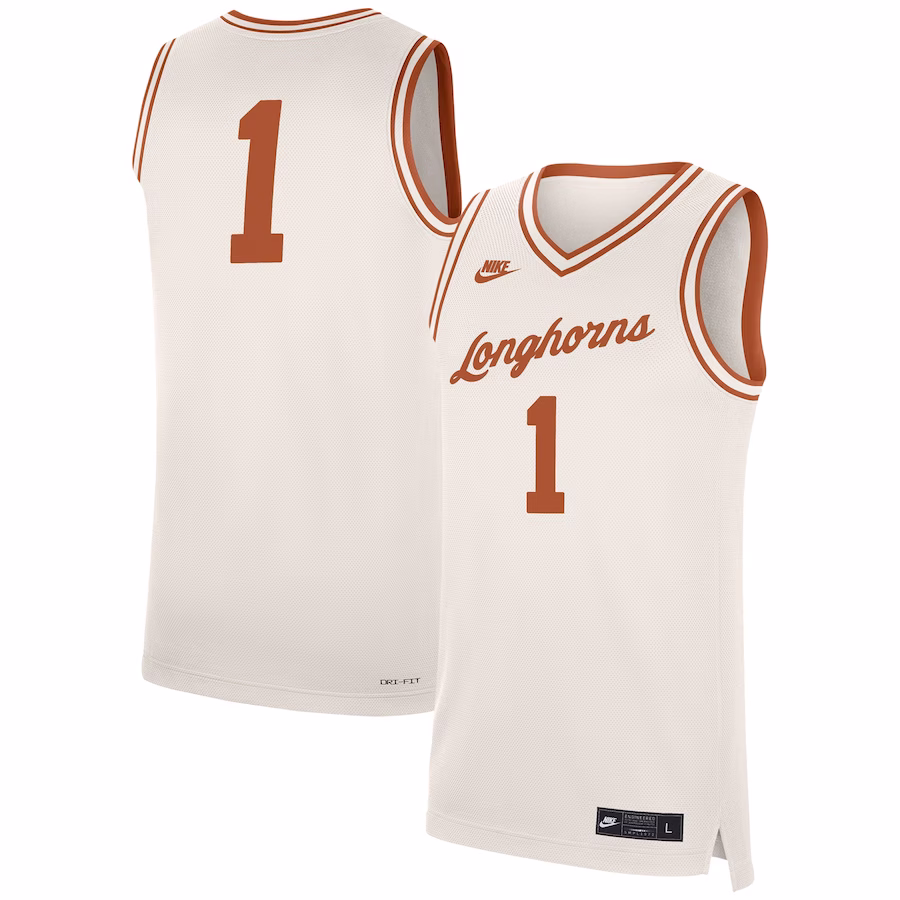 #1 Texas Longhorns Nike Retro Replica Jersey - Natural