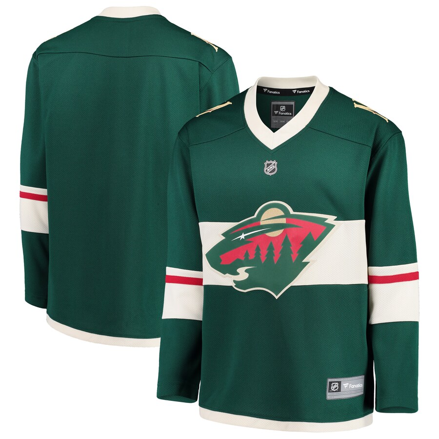Youth Minnesota Wild Fanatics Branded Green Home Replica Blank Jersey