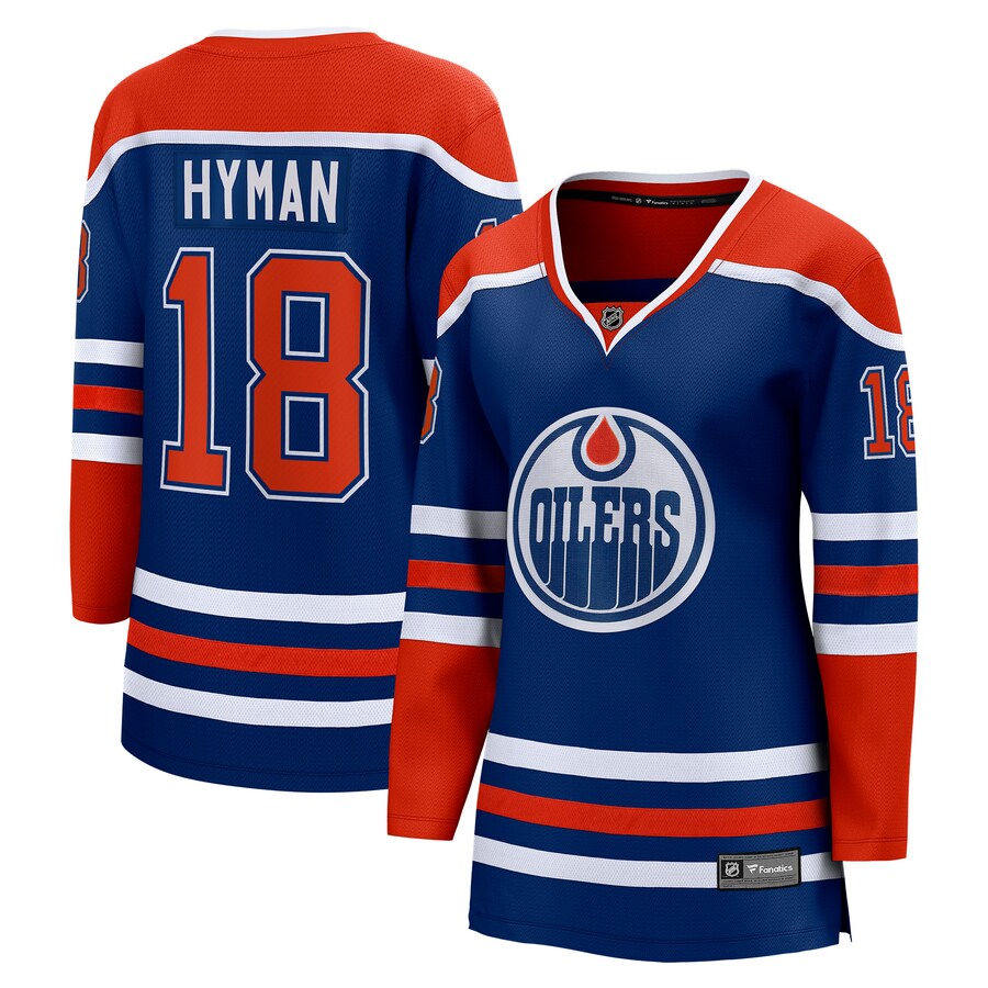 Women's Edmonton Oilers Zach Hyman Fanatics Branded Royal Home Breakaway Player Jersey