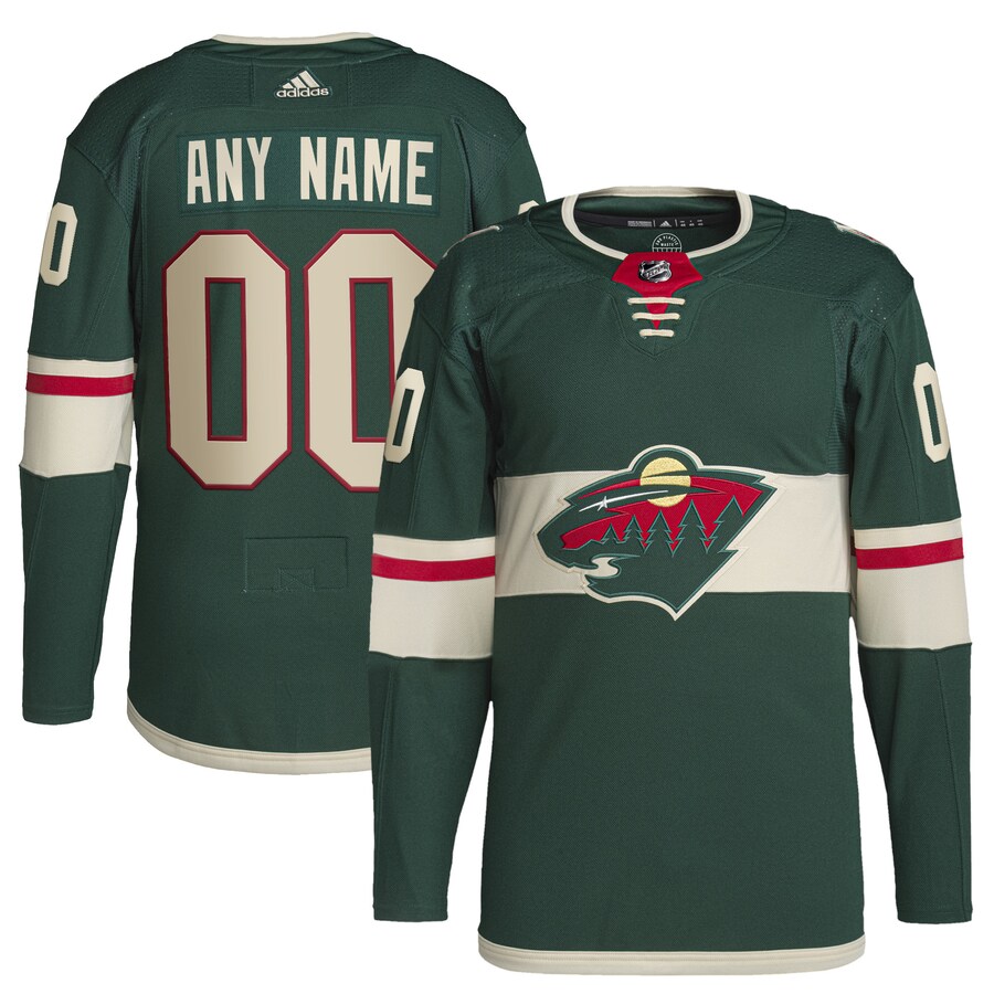 Men's Minnesota Wild adidas Green Home Primegreen Authentic Pro Custom Jersey