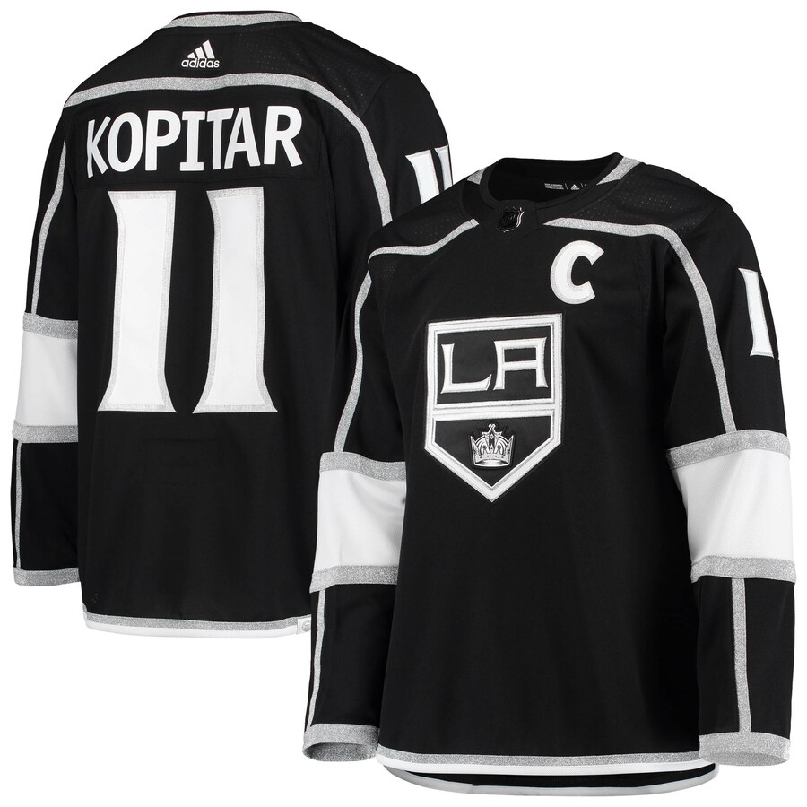 Men's Los Angeles Kings Anze Kopitar adidas Black Home Primegreen Authentic Pro Player Jersey