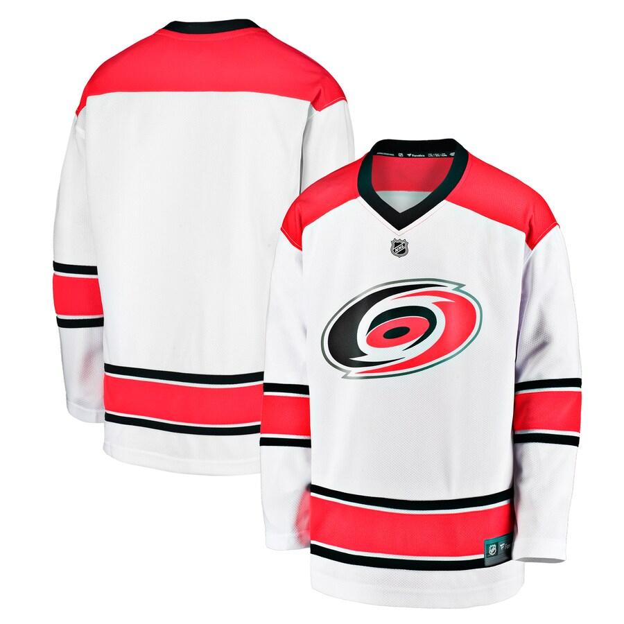 Youth Carolina Hurricanes  Fanatics Branded White Breakaway Replica Away Jersey