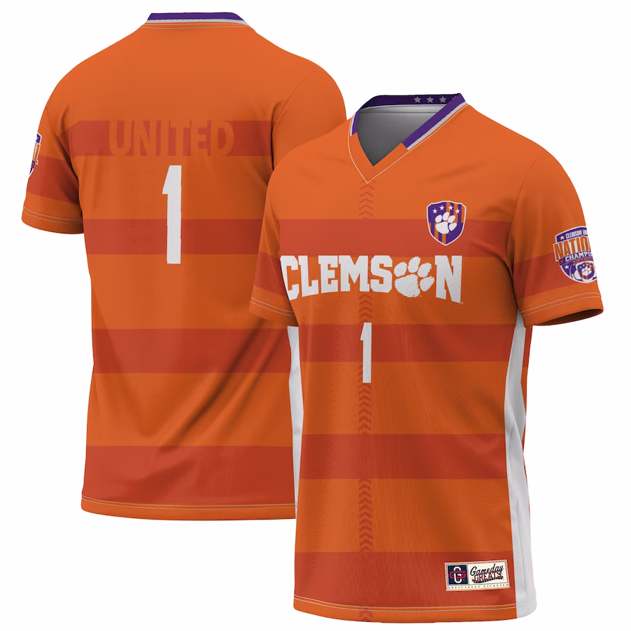 #1 Clemson Tigers GameDay Greats Youth 2023 NCAA Men's Soccer National Champions Four-Star Lightweight Fashion Jersey - Orange