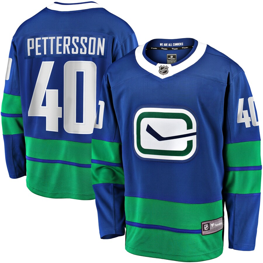 Men's Vancouver Canucks Elias Pettersson Fanatics Branded Royal 2019/20 Alternate Premier Breakaway Player Jersey