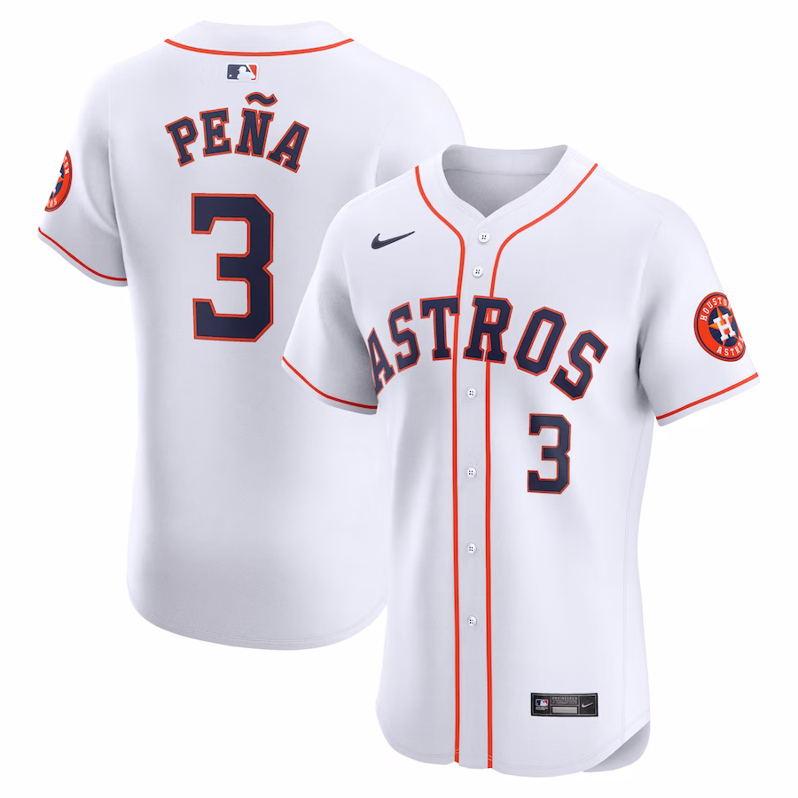 Men's Houston Astros Jeremy Peña Nike White Home Elite Player Jersey