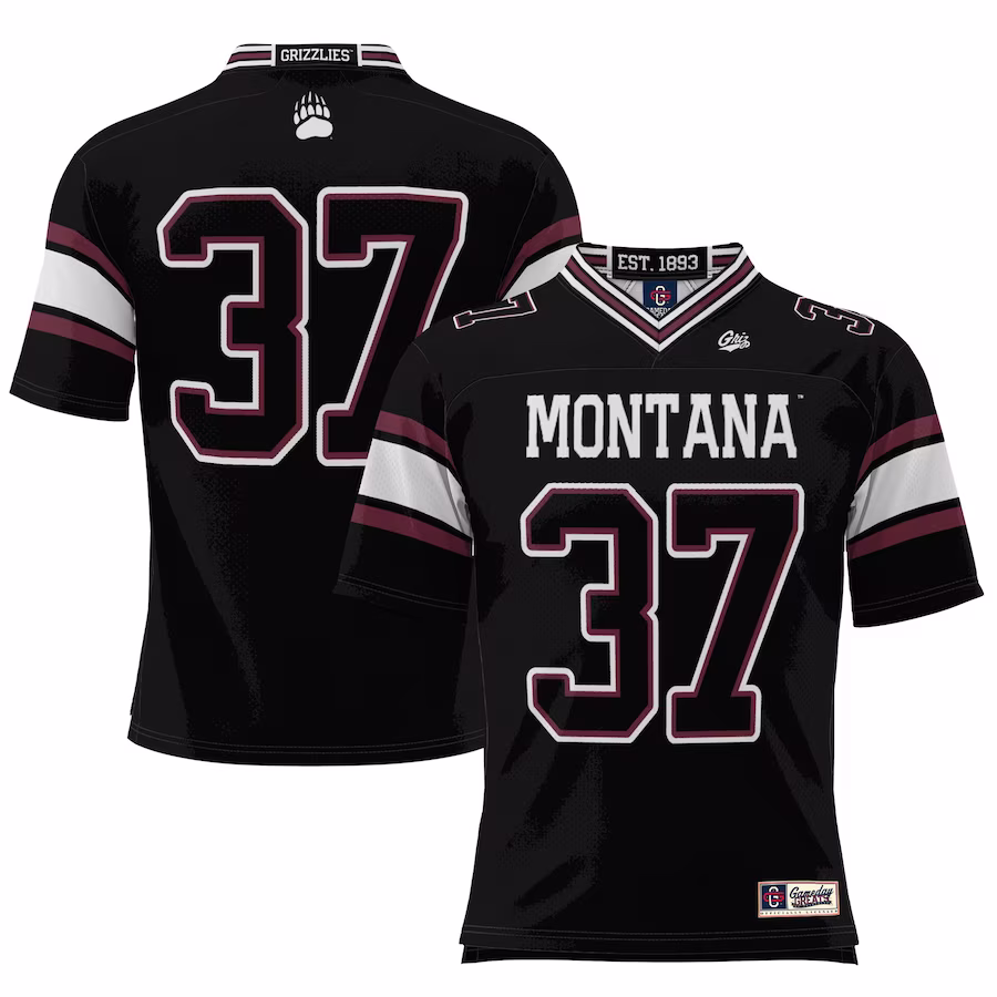 #37 Montana Grizzlies GameDay Greats Youth Football Jersey – Black
